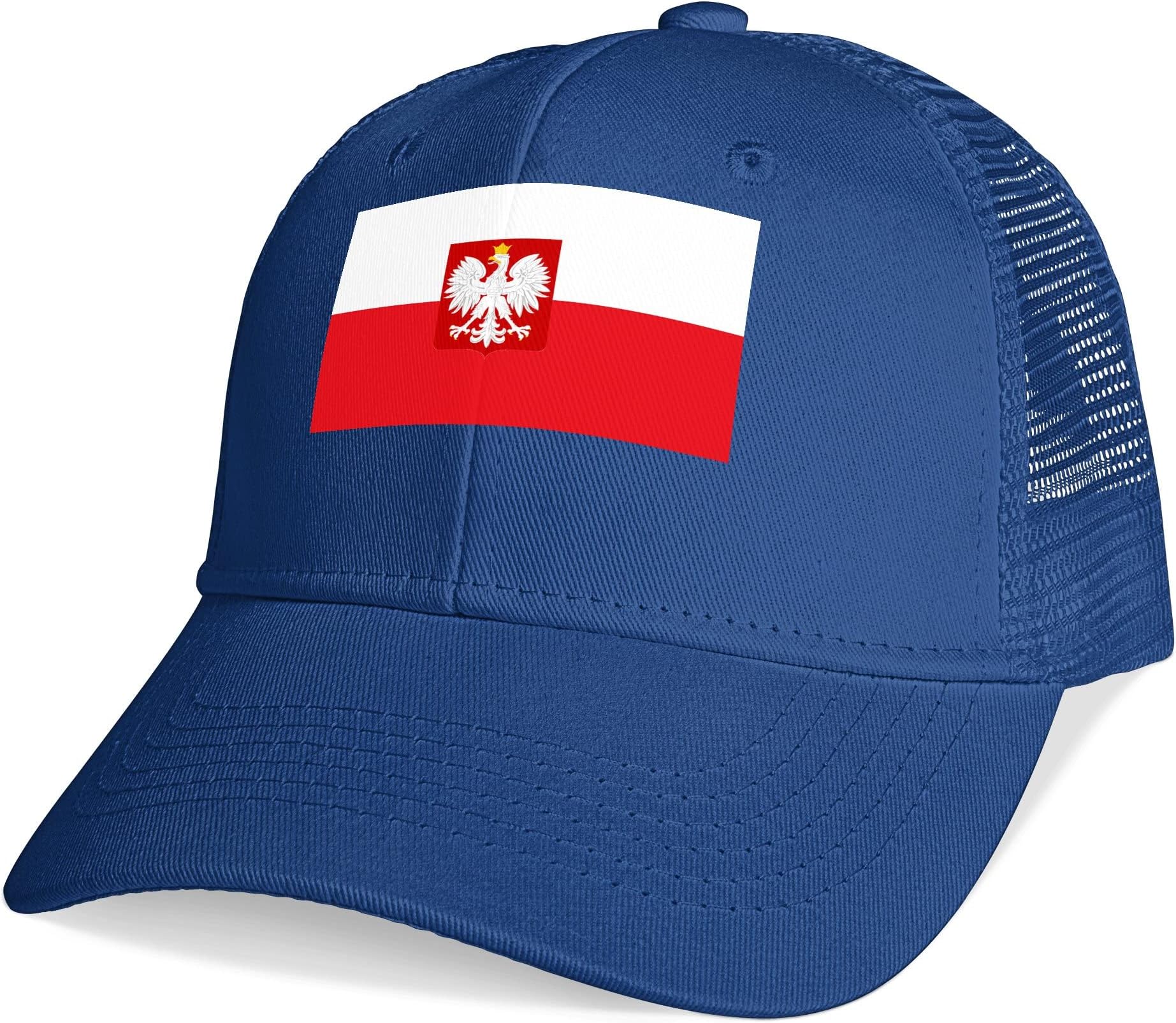 HSXOOW Trucker Hat Polish Flag Adjustable Cotton Baseball Cap for Men & Womens
