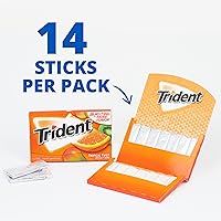 Vista 59 de 12 paquetes de 14 unidades cada uno; es decir, en total son 168 unidades de goma de mascar Trident Minty Sweet Twist sin azúcar sabor menta dulce.