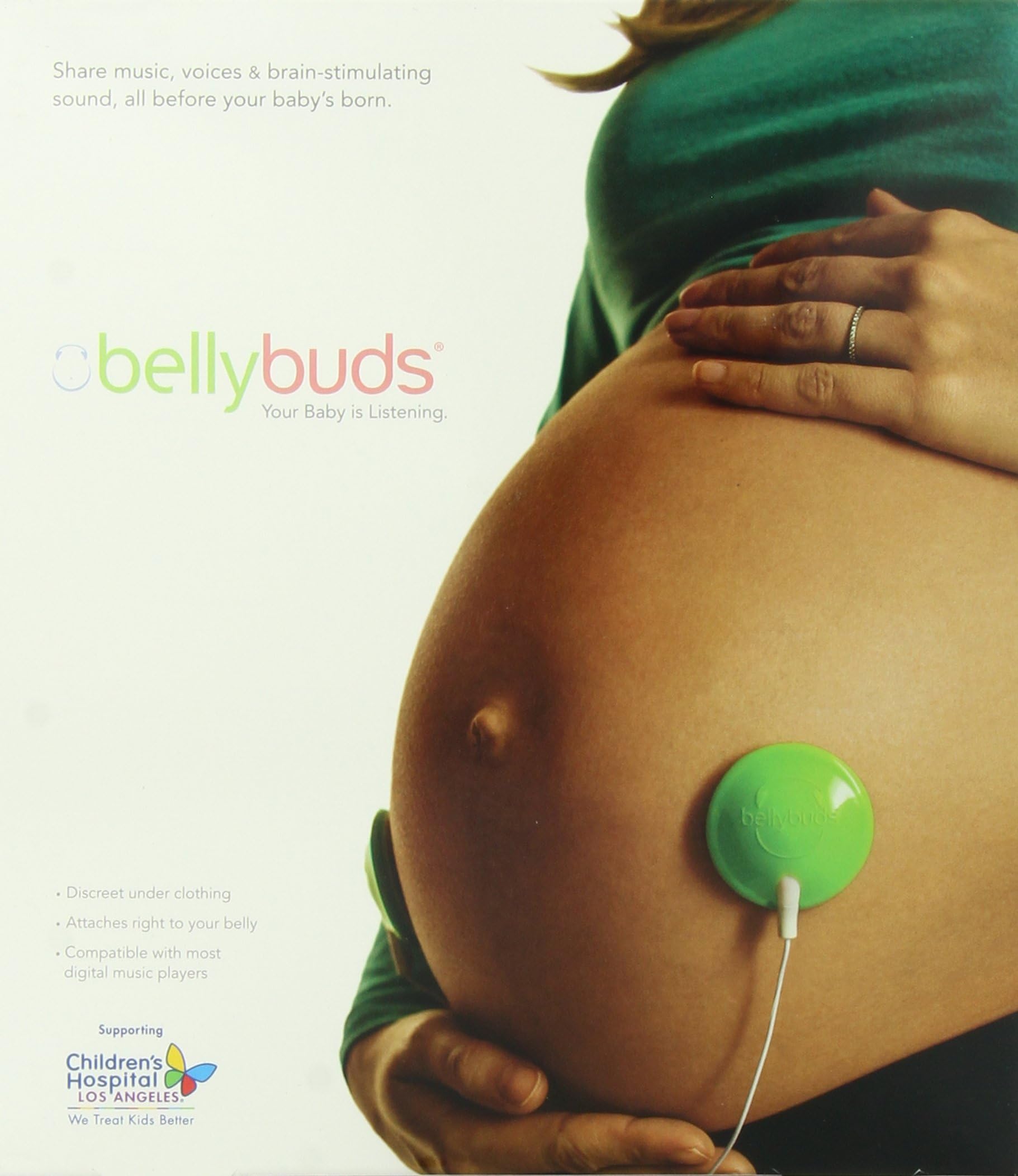 Bellybuds Baby-Bump Sound System with 6 Pairs of Adhesives, Deluxe