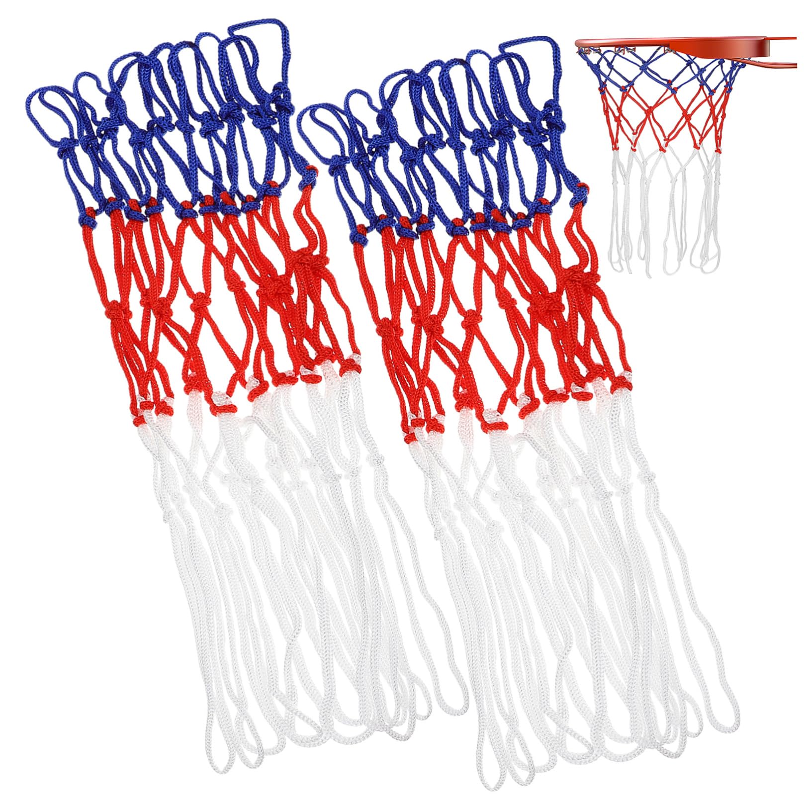NAMOARLY Replacement Basketball Nets 2pcs Woven Nylon Weatherproof Basketball Hoops