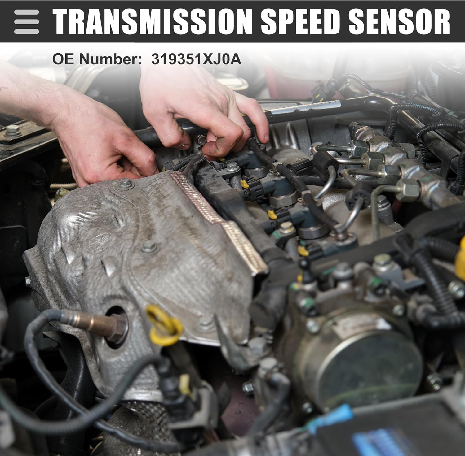 Motoforti Automatic Transmission Input Speed Sensor, Vehicle Speed Sensor, for Infiniti FX35 2003-2008, Plastic, No.319351XJ0A, Black