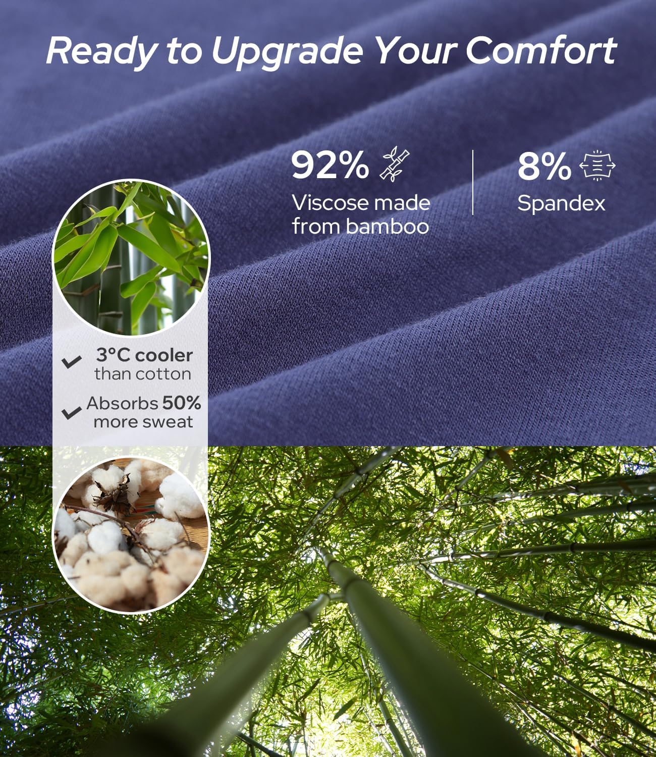 BAMBOO COOL Mens Underwear Ultra Soft & Breathable Boxer Briefs Moisture Wicking Tagless 3D Pouch 4 Pack - Image 3