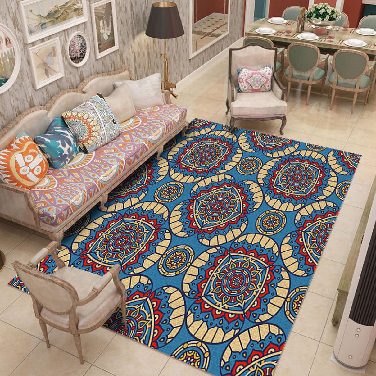 Amazon｜[NHYGDY] トルコ風のアンティークカーペット カラフルな