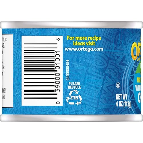 Miniatura 3 de Ortega Chilis verdes enteros, suave, 4 onzas (Paquete de 24)