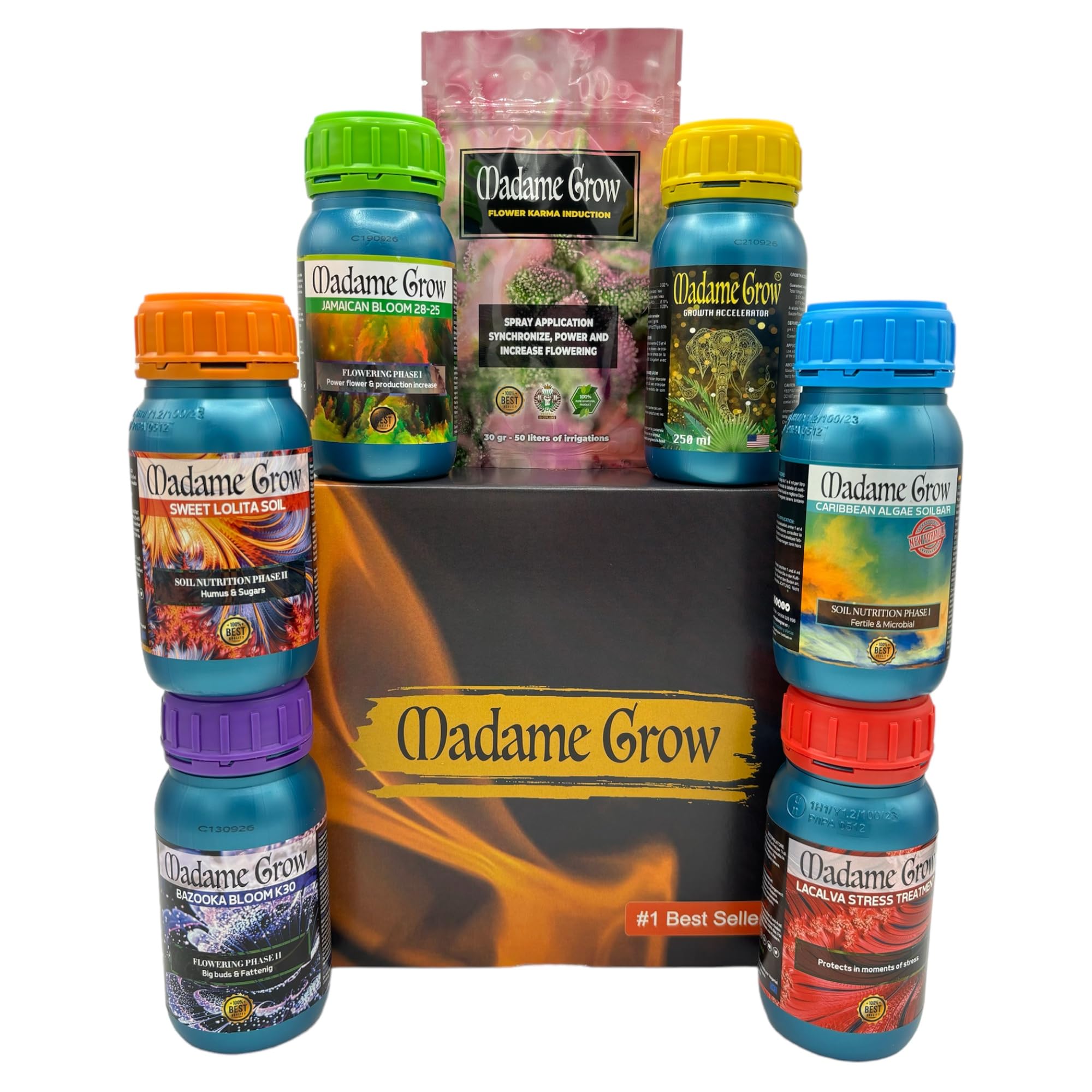 Madame Grow Premium Kit 7Pack - Kit Fertilizzanti Organici Gamma Completa, Risparmio Garantito, Ciclo Completo Crescita e Fioritura per Piante Biologico
