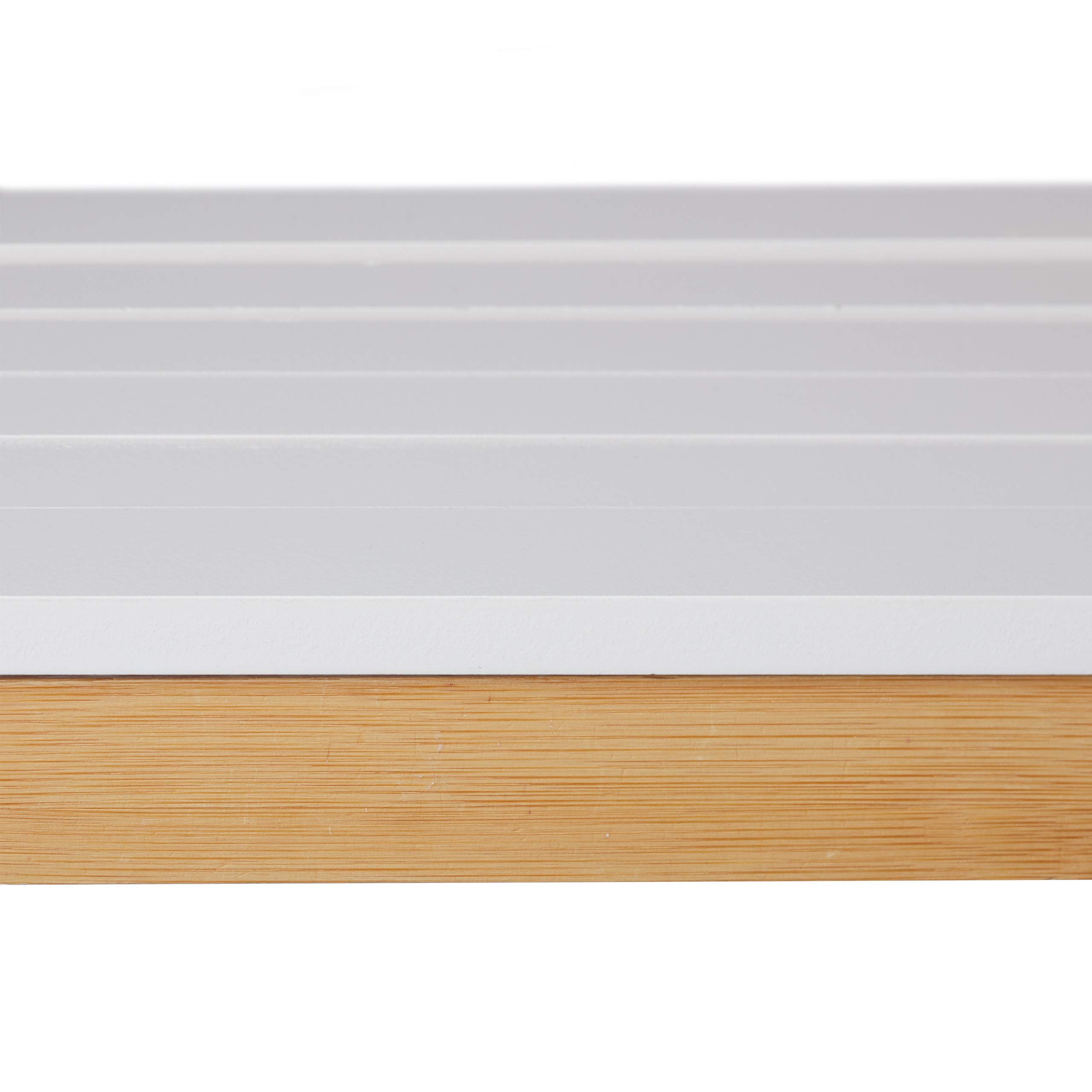 Relaxdays Toallero Baño con Estantería, Bambú-DM, Marrón-Blanco, 150x50x30cm