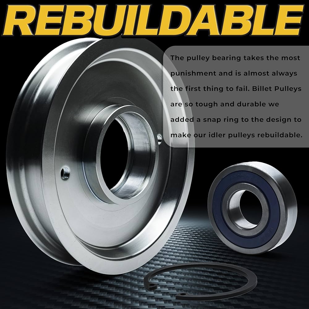 Amazon.com: BIGBearing Solid Steel Billet Idler Pulley