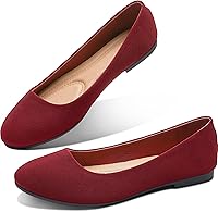 Vista 1 de Obtaom - Zapatos planos de vestir con punta redonda para mujer, sin cordones, estilo ballet, color negro