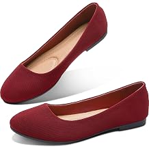 Obtaom Round Toe Women Flat Shoes Slip on Girls Dress Black Ballet Flats