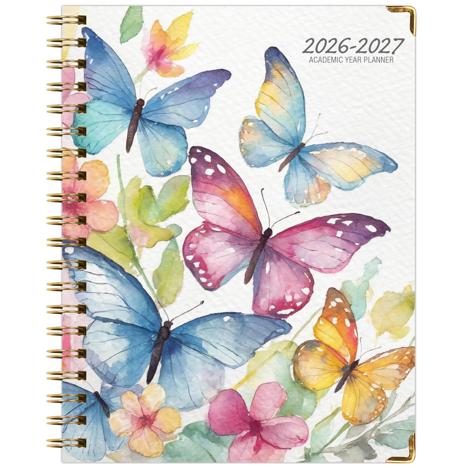 Agenda de tapa dura para año académico 2026-2027: 14 meses (de mayo de 2026 a junio de 2027) 8.5 x 11 pulgadas, agenda anual, semanal, mensual, marcapáginas, carpeta de bolsillo y juego de notas