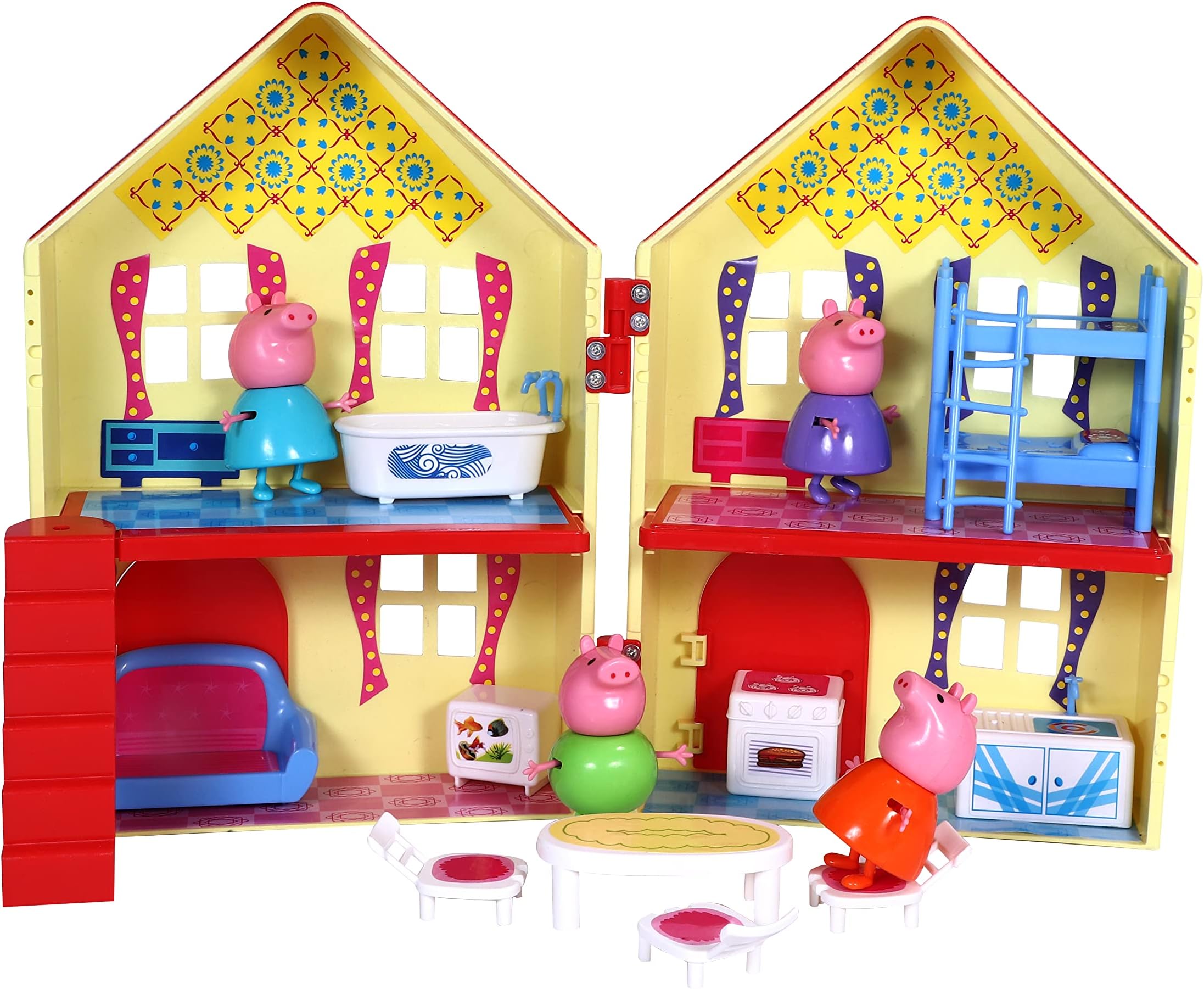 TOYZONE The Pig Doll House | Girls Role Playset | Pretend Play | Doll House with Furniture | Dollhouse Accessories | Imaginative Play | Playhouse | for Kids Age 3+ Years