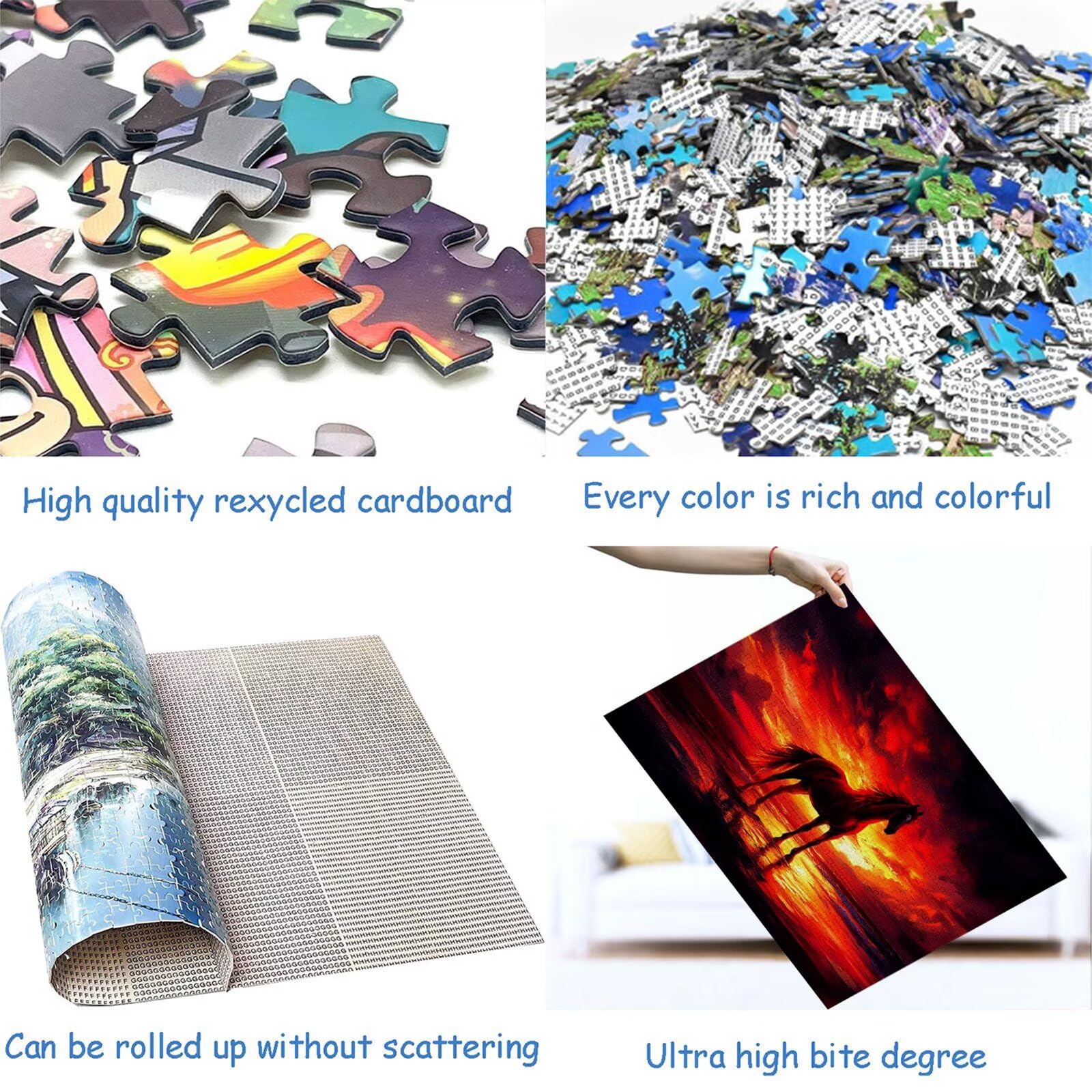 Puzzle 2000 elementów koń puzzle dla dorosłych plaża 100 x 70 cm unikalne rzemiosło klasyczne drewniane układanka 3D do rodzinnych gier aktywnych, układanka do samodzielnego wykonania nawet do