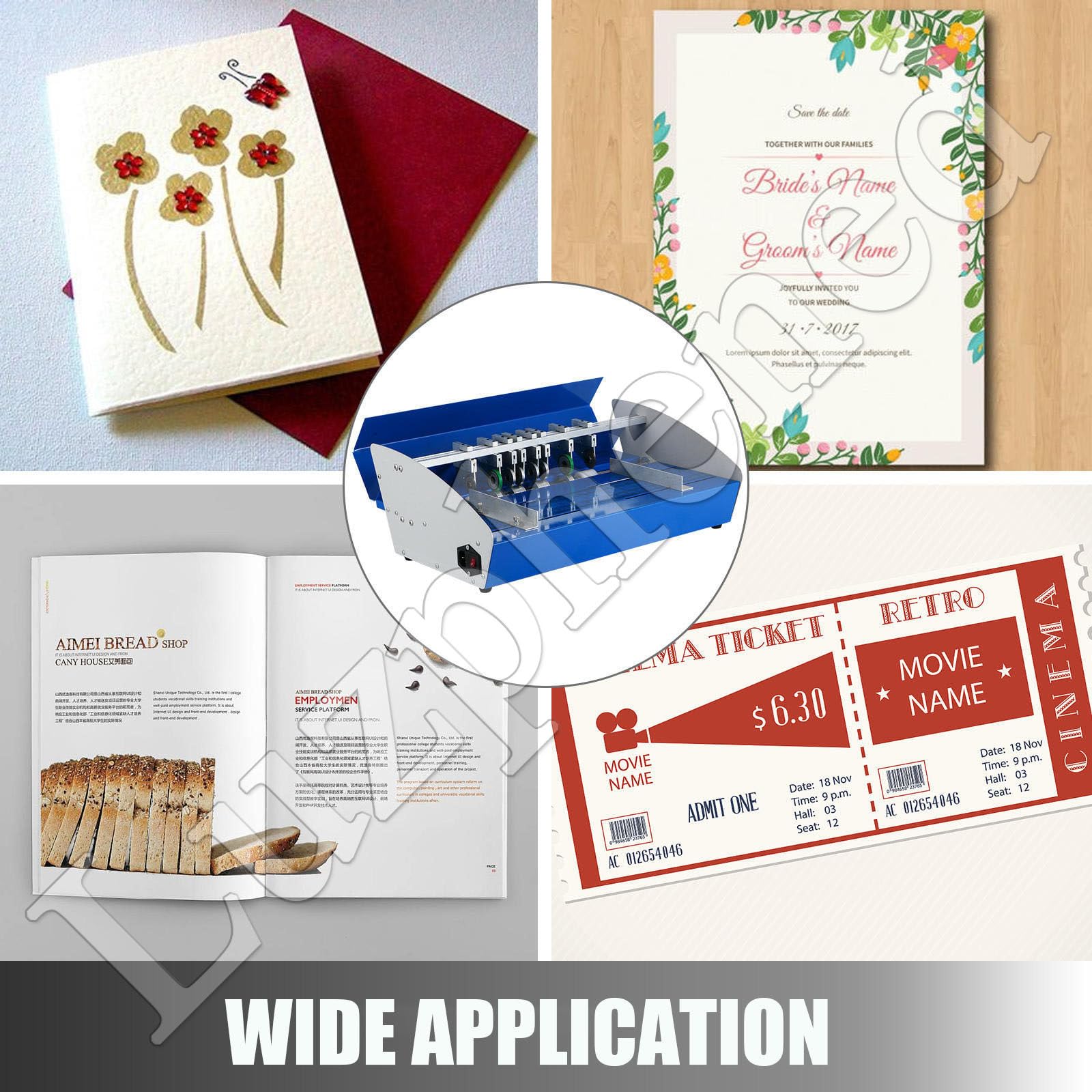 Cortador perforador de papel ajustable, máquina de puntuación de 460 mm para tarjetas, billetes, documentos, invitaciones