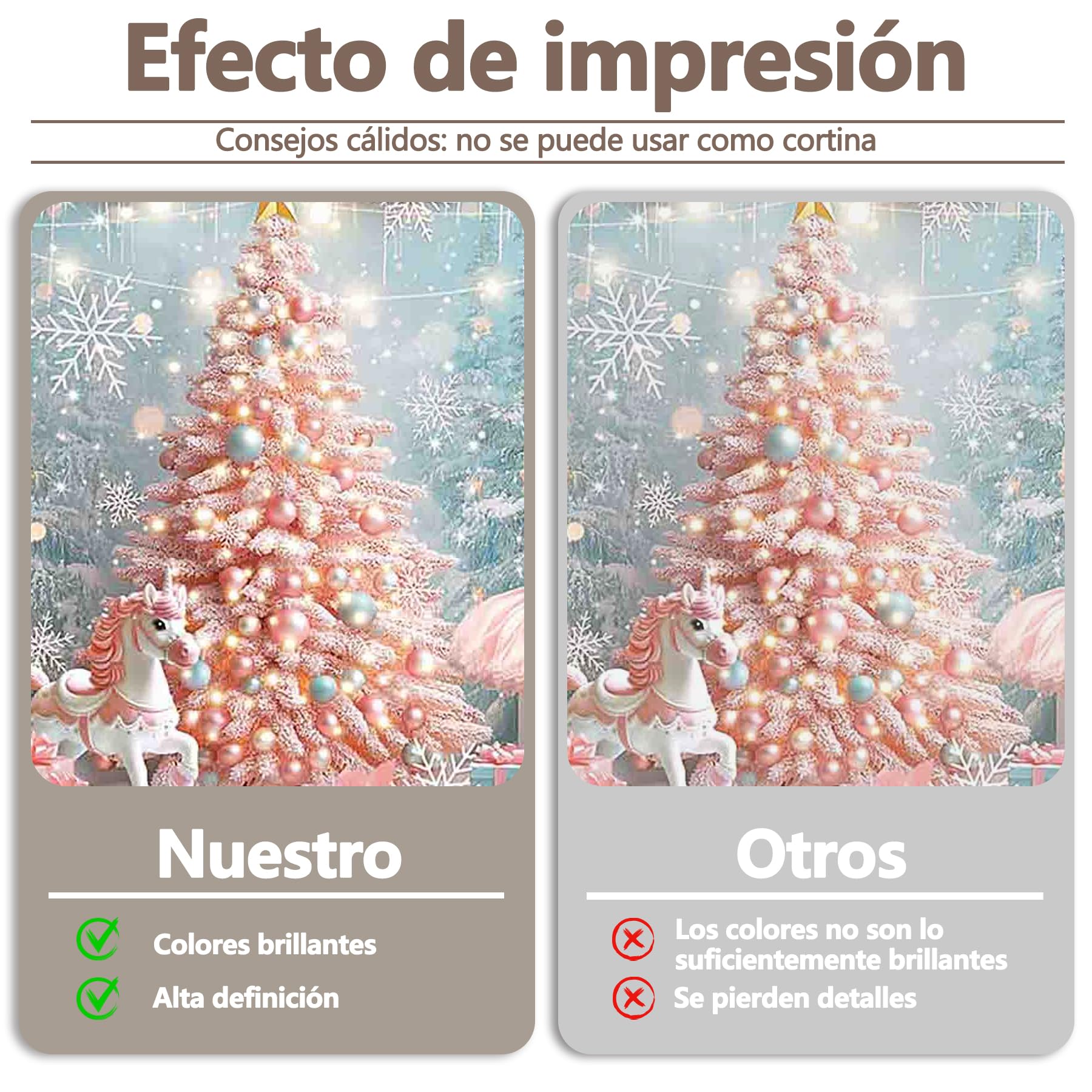 Luminora 3 x 2,43 m Fondo de árbol de Navidad Rosa diseño de Princesa