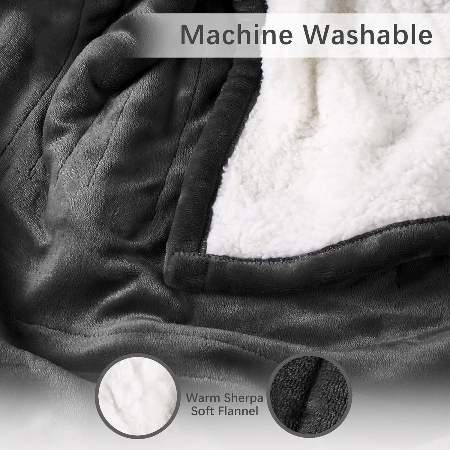 ESTINGO Electric Blanket Queen Size, 84"x90" Queen Heated Blanket with Dual Control of 5 Heating Levels & 10 Hours Auto Off, Fast Heating Blanket for Home Bedding Use, Dark Gray - Image 7