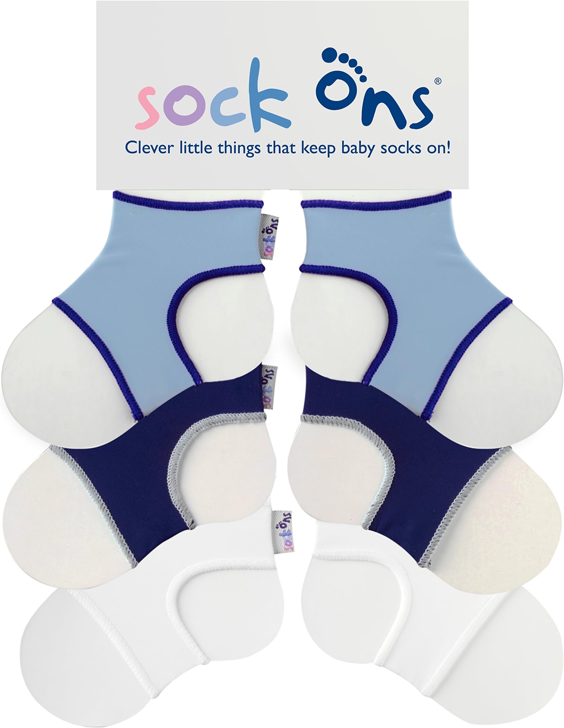 Baby Sock Holders - 3 Pack - Blue - Amazing Value Pack - Keep Baby