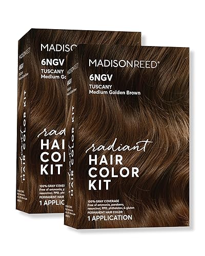 Miniatura 72 de Madison Reed - Kit de tinte radiante para el cabello, tinte permanente para el cabello, 100 % cobertura de canas, sin amoníaco, castaño claro Novara