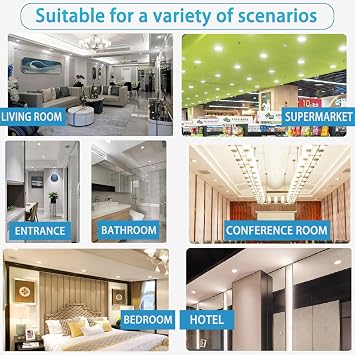 120° Wide Angle Recessed Ceiling Spotlights 4 Pack, High Brightness LED Panel Lights with Junction Box for Staircases & Accent Walls(4000K,12W)