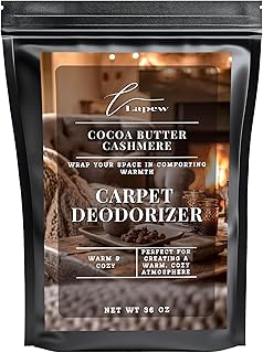 Lapew Cocoa Butter Cashmere Carpet Deodorizer Powder - Pet Safe Freshener for Vacuuming | Scented Odor Eliminator for Home | 36 oz