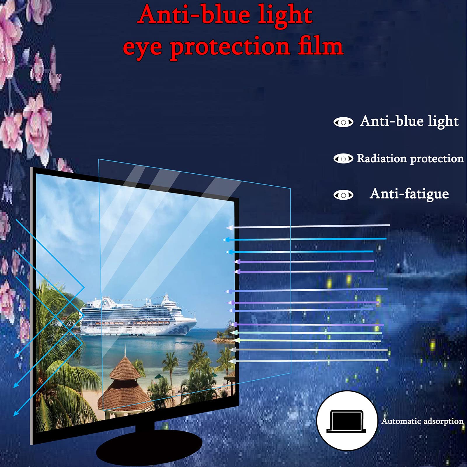 Protecteur D'écran HD Et Mat pour 25 Pouces, Anti Lumière Bleue, Film Doux Antireflet Mat, Convient Aux Moniteurs LCD, Tvs, Pc,HD-25inch(554x312mm)