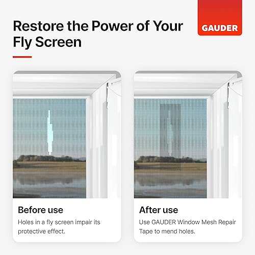 Miniatura 5 de GAUDER Cinta de reparación de mosquitera, juego de reparación de insectos hecho de fibra de vidrio autoadhesiva, parche para puerta, puerta