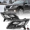 SOCKIR Halogen Headlight Assembly fit for 2013 2014 2015 2016 Nissan Pathfinder Headlamp Replacement Black Housing Driver & Passenger Side w/Bulbs