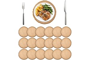 Burlap Round Farmhouse Placemats 15" (16 Pack)
