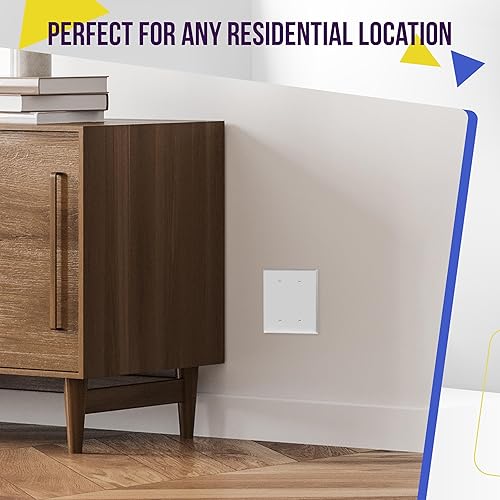 Miniatura 5 de ENERLITES Cubierta de salida doble jumbo en blanco, placa de pared en blanco de dos bandas, de gran tamaño, 2 segmentos 5.5 x 5.5 pulgadas,