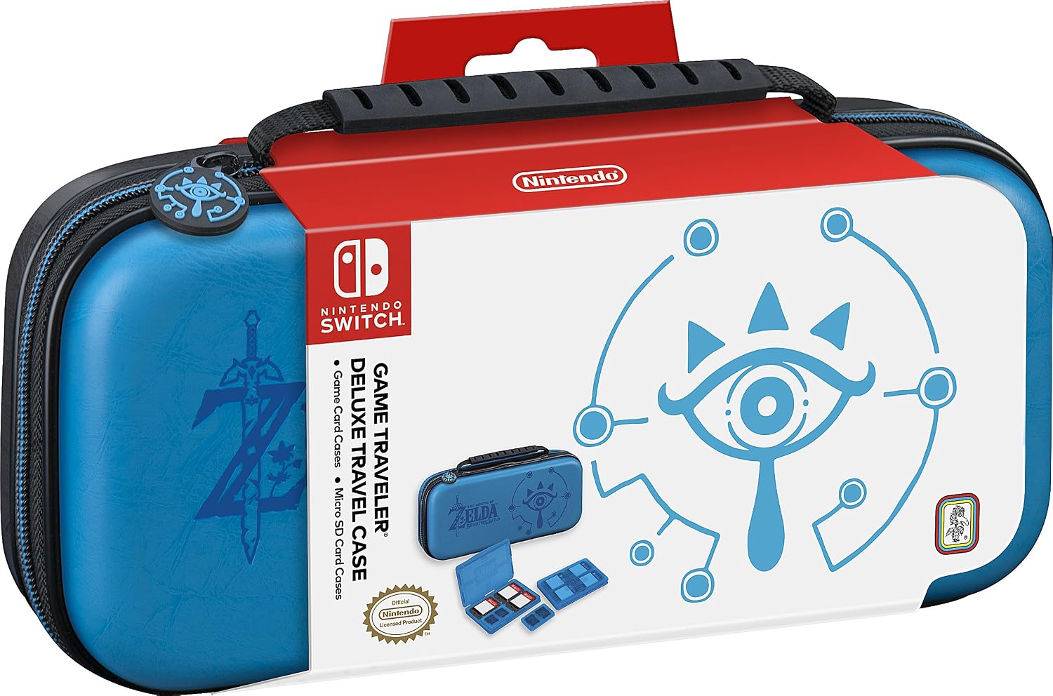 Nintendo Switch Game Traveler Deluxe Travel Case- Zelda Breath of the Wild - Sheikah Eye - Blue (Discontinued by Manufacturer)