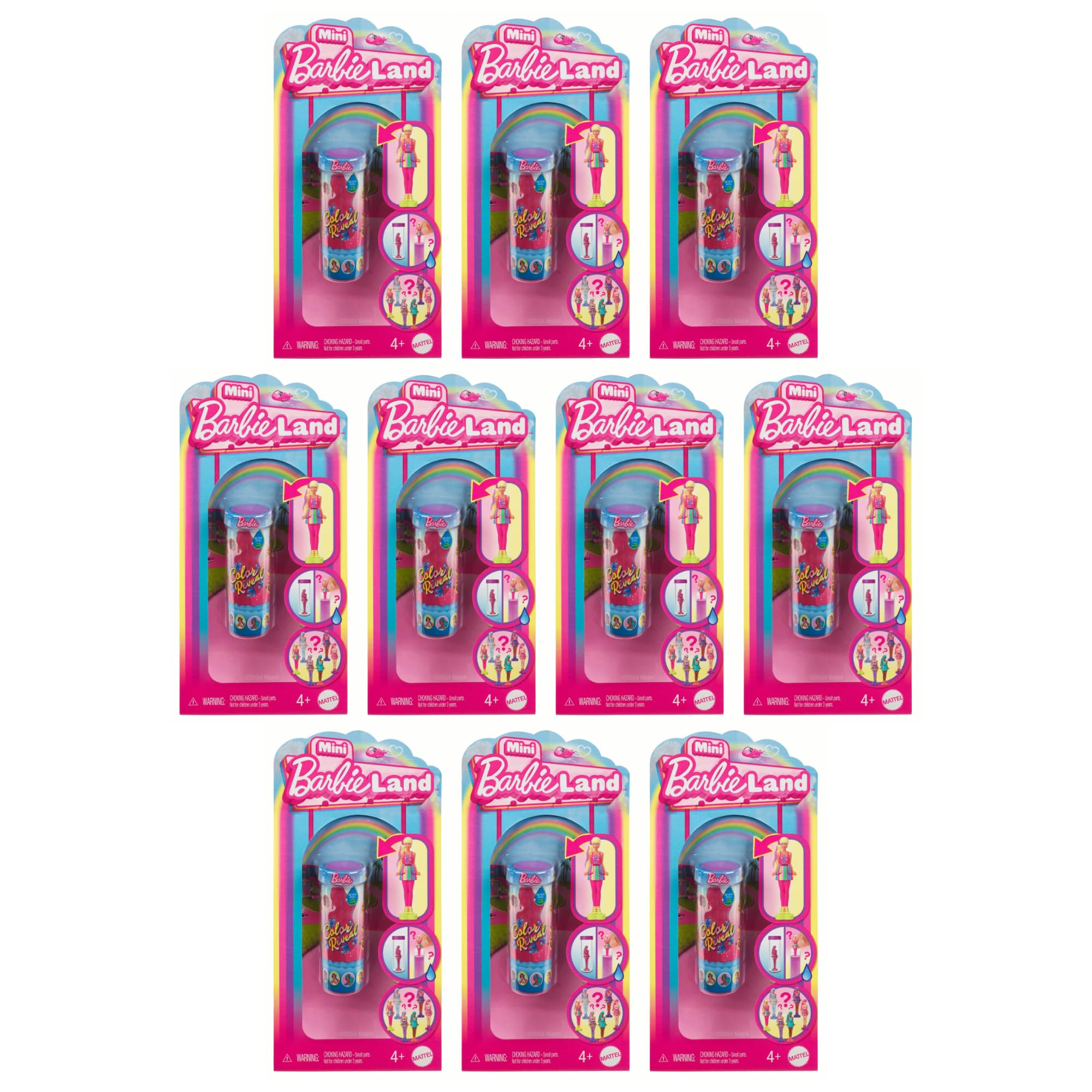 Barbie Miniland Dolls - Pop Reveal, Cutie Reveal, Fashionista & Colour Reveal Blind Figure Sets - (Colour Reveal Pack of 10) โ image 1