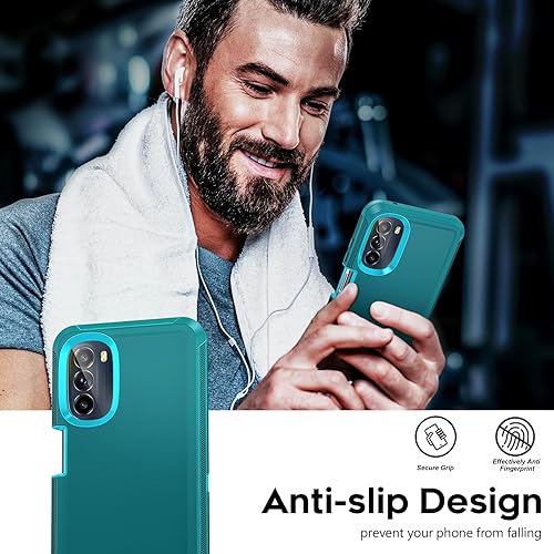 Miniatura 7 de LeYi Funda para Moto G 5G 2022 con 2 protectores de pantalla, resistente 3 en 1 Motorola Moto G 5G 2022, funda de teléfono a prueba de golpes de