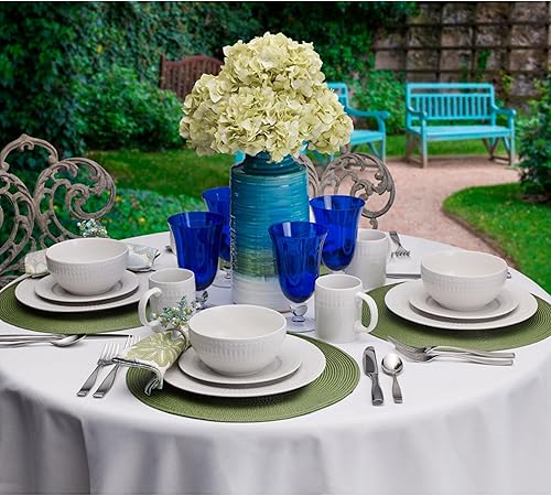 Miniatura 4 de Pfaltzgraff Cassandra - Juego de vajilla de porcelana de 16 piezas, servicio para 4