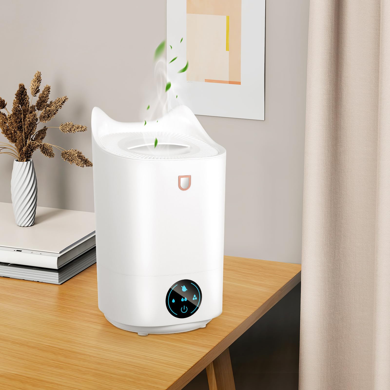 TOYANDONA Humidificador Personal de Escritorio 3.1l Blanco con Apagado Automático y Diseño Minimalista para Oficinas y Habitaciones Pequeñas