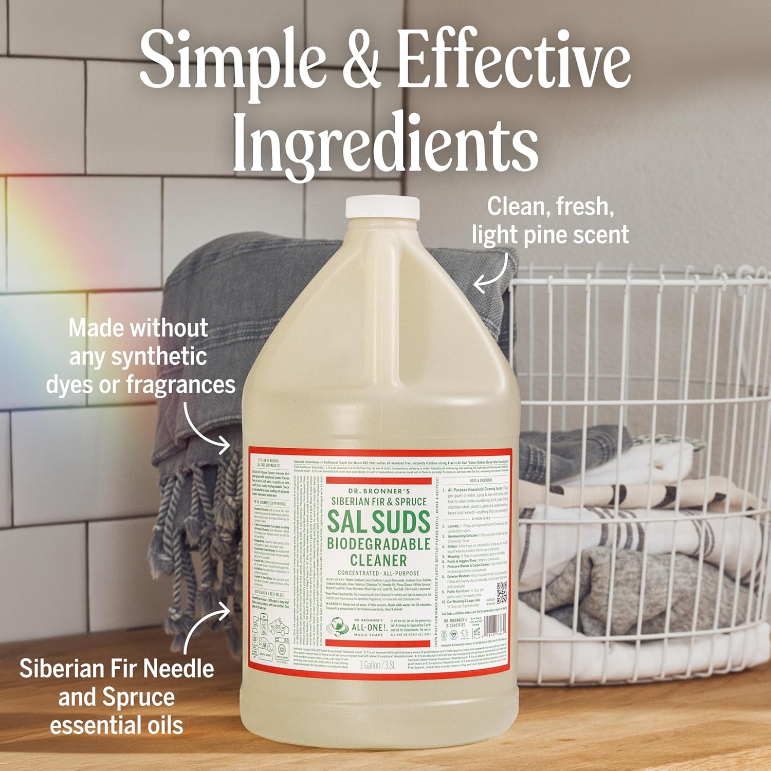 Dr. Bronner’s Pure-Castile Magic Soap Variety Pack & Sal Suds Biodegradable Cleaner Liquid Body Soap, All-Purpose Cleaner, Vegan, Cruelty-Free, Non-GMO, Peppermint Pure-Castile Liquid 32 oz & Sal Suds