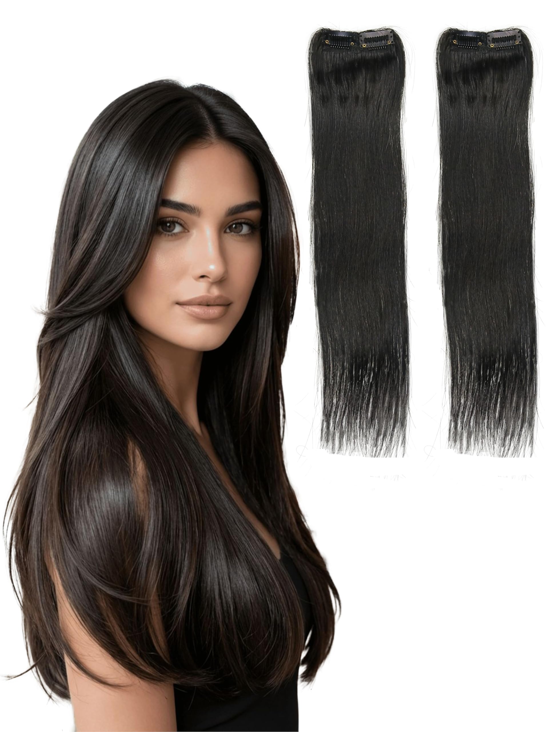 Buy RefynHair 12 Inch Clip in Hair Extensions - Real Remy Human Hair, 2 ...