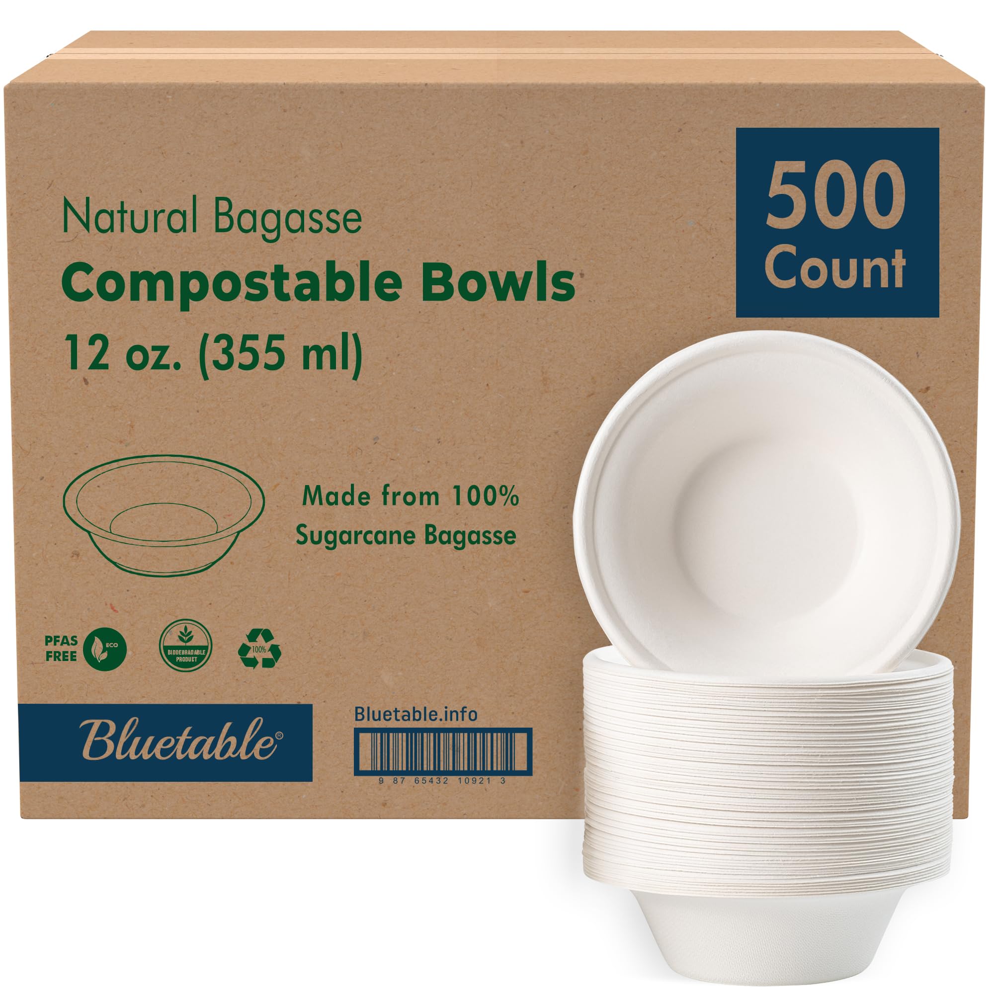 Amazon.com: Paper Bowls Disposable Bowls Compostable [500 Pack