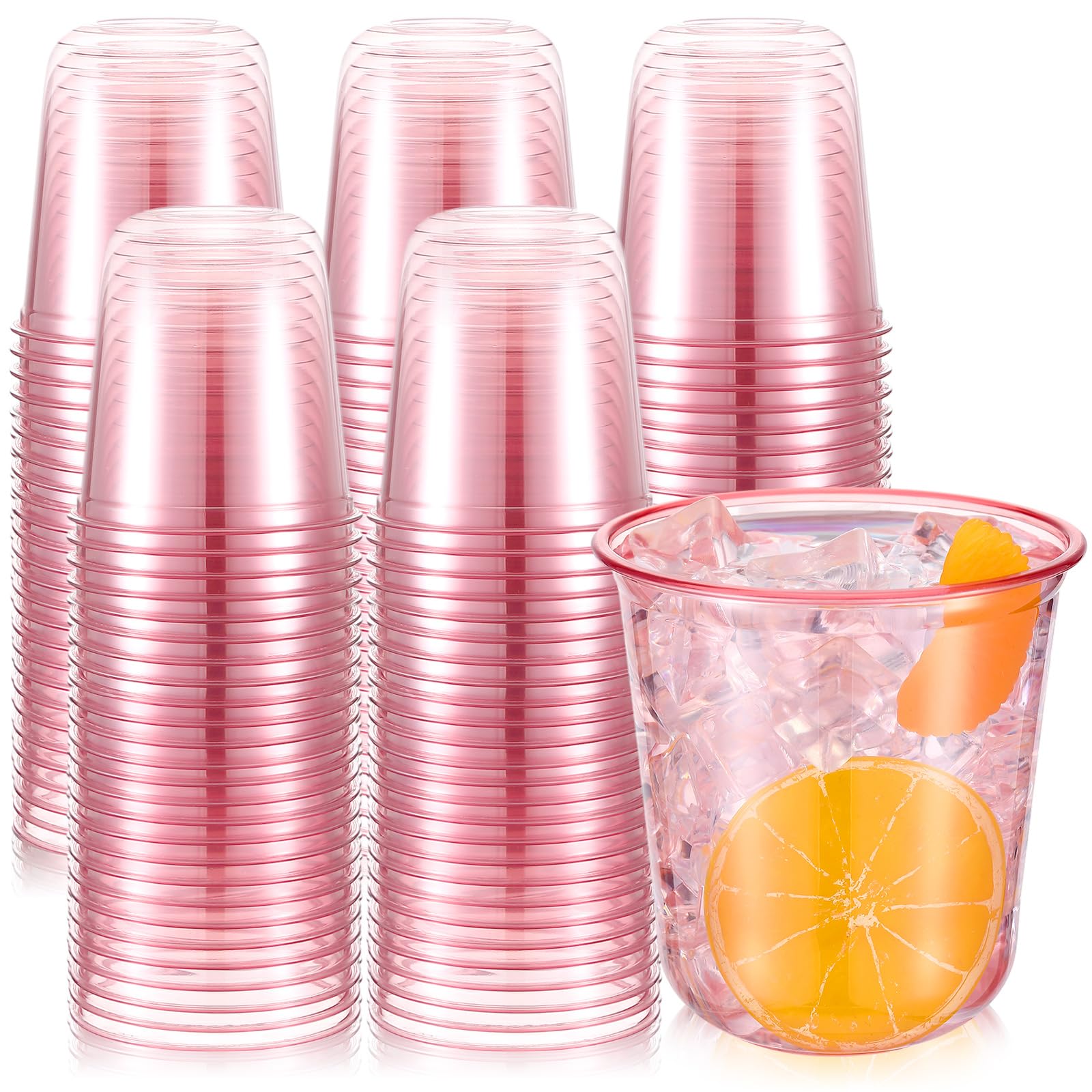 Gold Plastic Cups - 50 Pack Disposable Wine Glasses -30