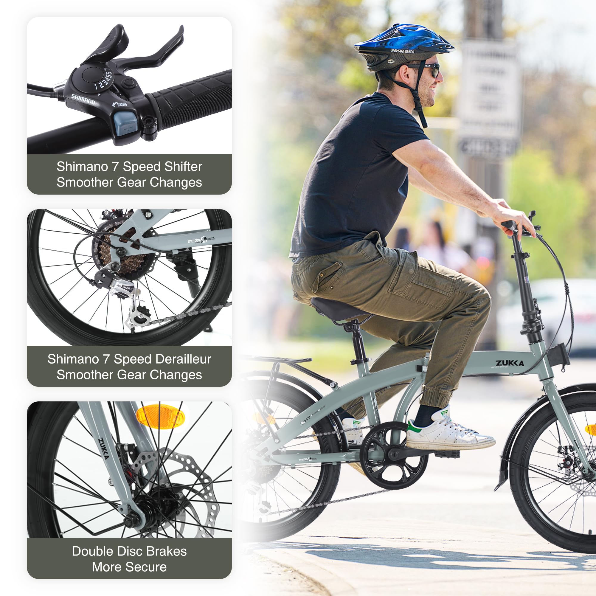 Amazon.com: MEGHNA 20-Inch Folding Bike - 7 Speed Portable With
