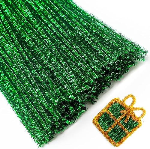 Eppingwin 200 limpiapipas, limpiadores de tuberías verde brillante, suministros de manualidades, tallos de felpilla para proyectos de manualidades