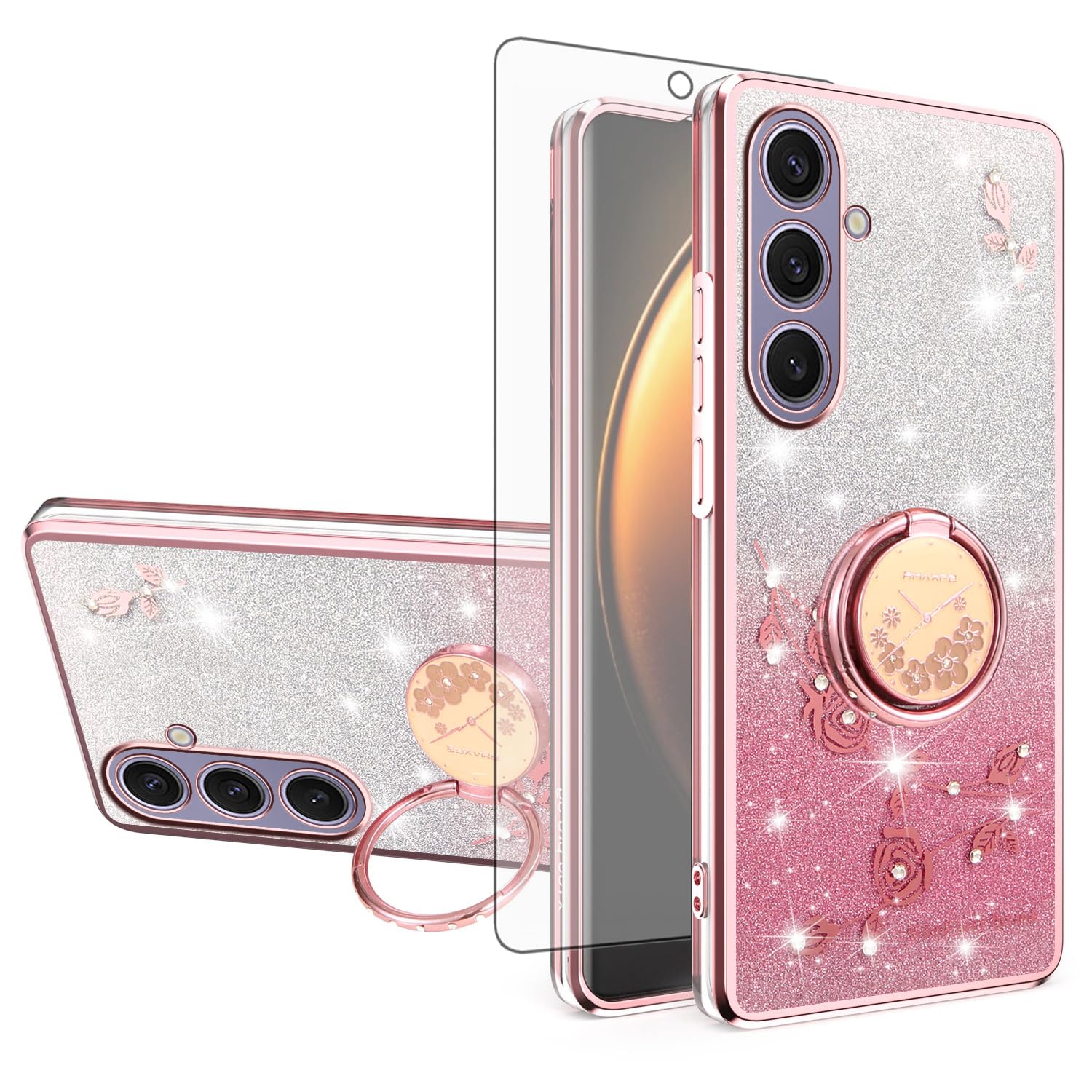 Coque Samsung S25 Plus抗震防摔保护壳 带有钢化膜和指纹环 - 8