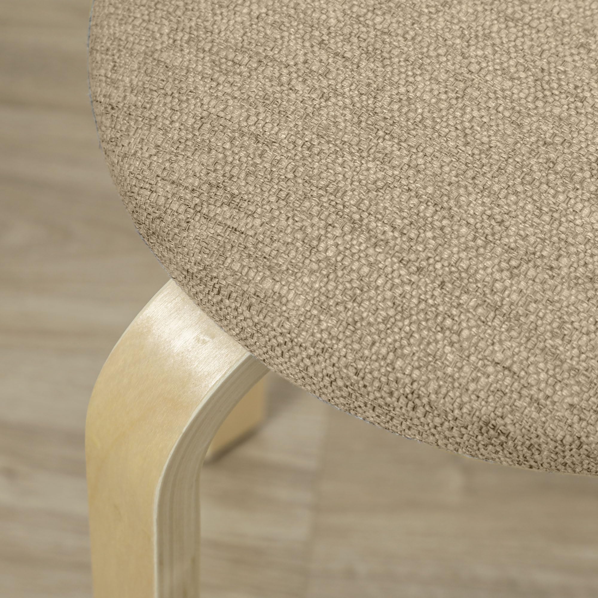 HOMCOM Ensemble de 4 Tabourets Empilables Modernes, Tabourets Ronds sans Dossier, Assise Rembourrée, 40 x 40 x 45 cm, Kaki