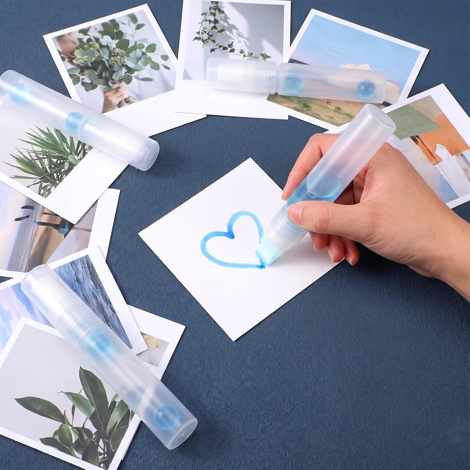 20 Pcs Refillable Paint Pen 15mm Clear Empty Markers for Acrylic Ink Dye