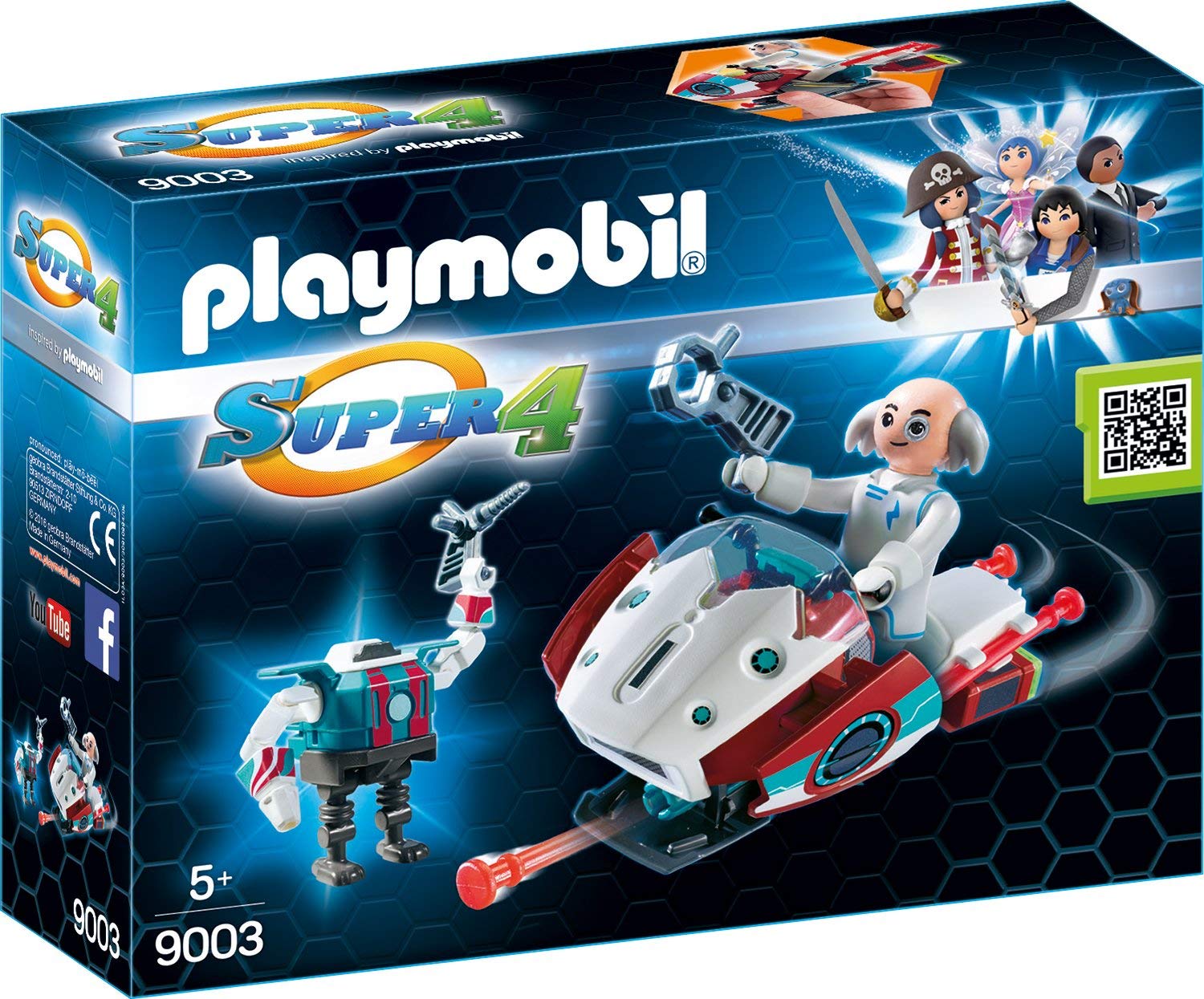 9003 Super 4 Skyjet with Dr. X & Robot, Fun Imaginative Role-Play, PlaySets Suitable for Children Ages 4+