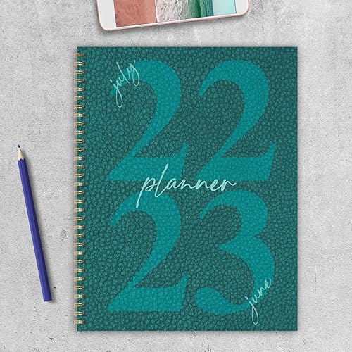 Miniatura 6 de TF PUBLISHING Calendario del año azul marino, junio 2022-julio 2023, planificador escolar grande 2022-2023, cuadrícula diaria, semanal y mensual con