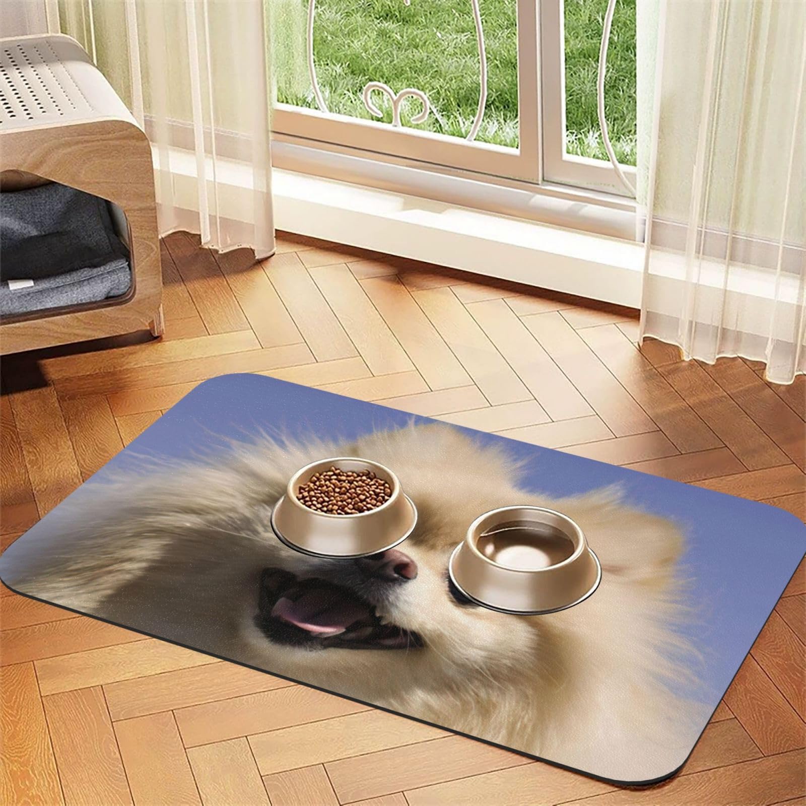 Tapis de nourriture Poméranie en cuir PU pour garder votre cuisine propre après les repas