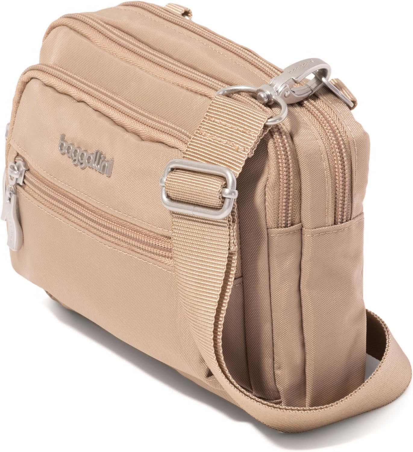 Baggallini Triple Zip Small Crossbody Bag for Women - 8x6 Lightweight Convertible Fanny Pack Belt Bag - Image 7