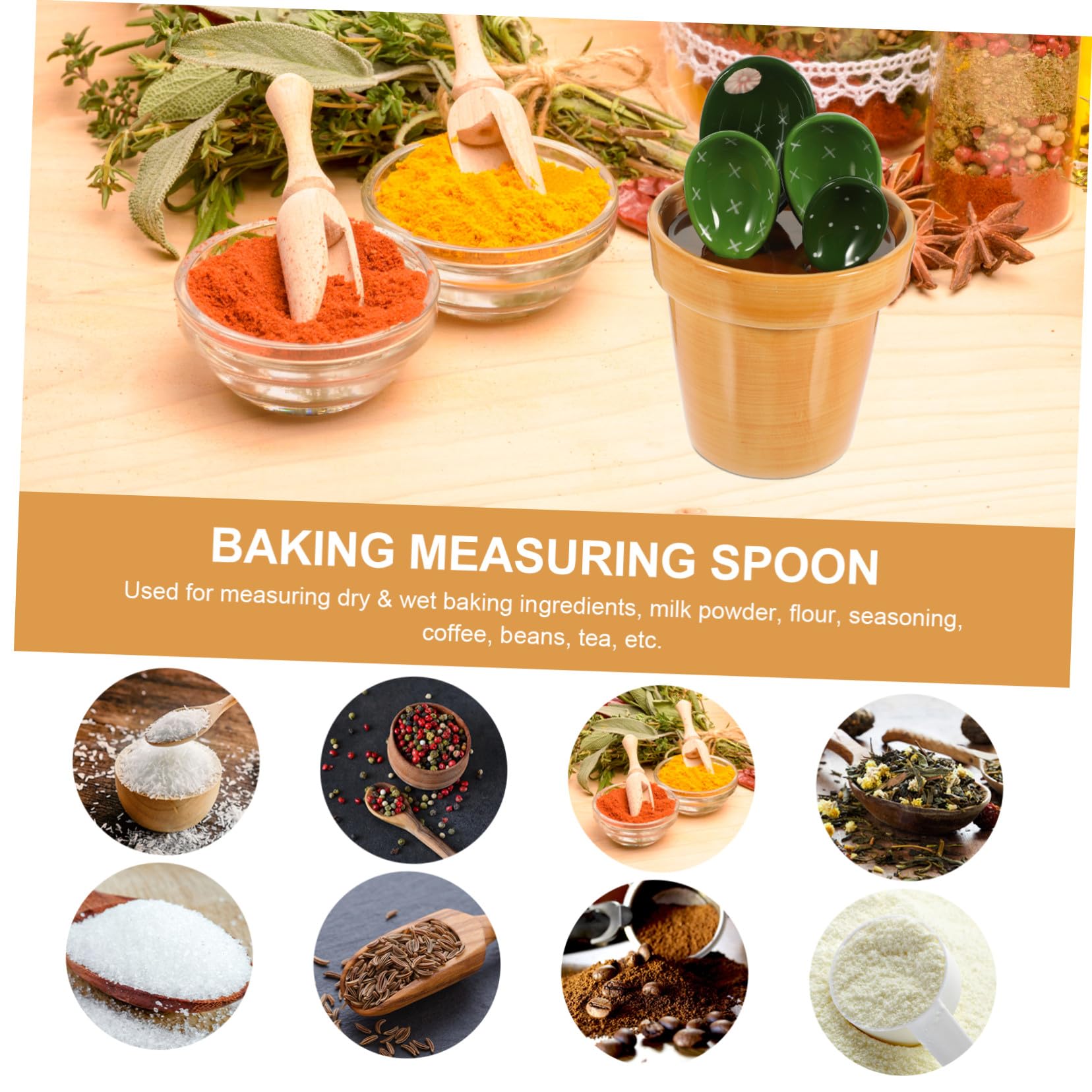 Garneck Cucharas Medidoras de con Base Graduada Forma de Cactus para Ingredientes Secos y Líquidos para Repostería y Café Diseño Ergonómico Fácil de Limpiar