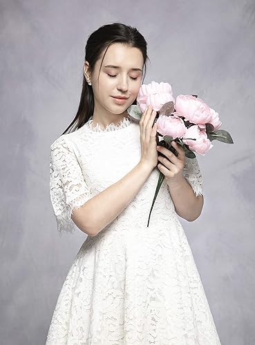 Miniatura 2 de Kate 4.9 ft de ancho x 7.2 ft de alto, fondos para fotos fotógrafos, color gris claro sólido fondo luz púrpura telón de fondo fotografía apoyos