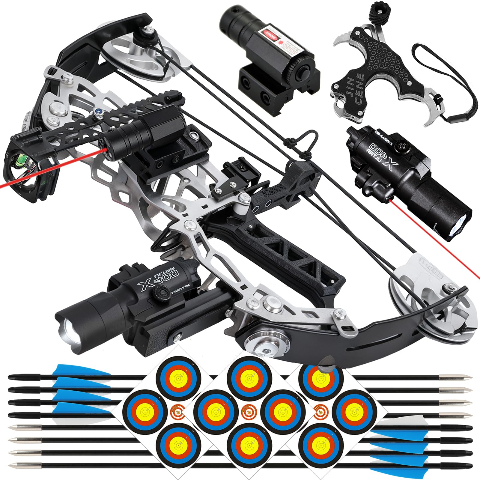 Compoundbogen Set für Anfänger Erwachsene / 15–32 lbs CompoundBögen Bogenschießen Bogen und Pfeil Jagdbogen Kompaktes mit Pfeilen und Zielscheiben Bogen Jagd Für Rechts- & Linkshänder