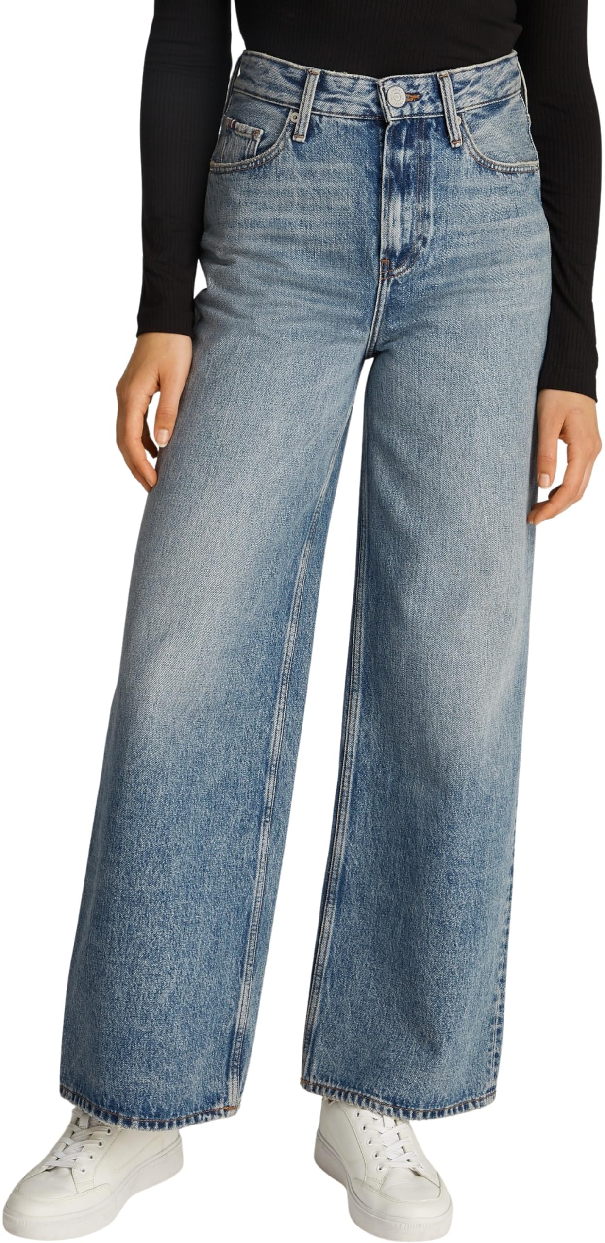 Tommy Hilfiger Damen Jeans Hose Wide Leg Sam Weites Bein